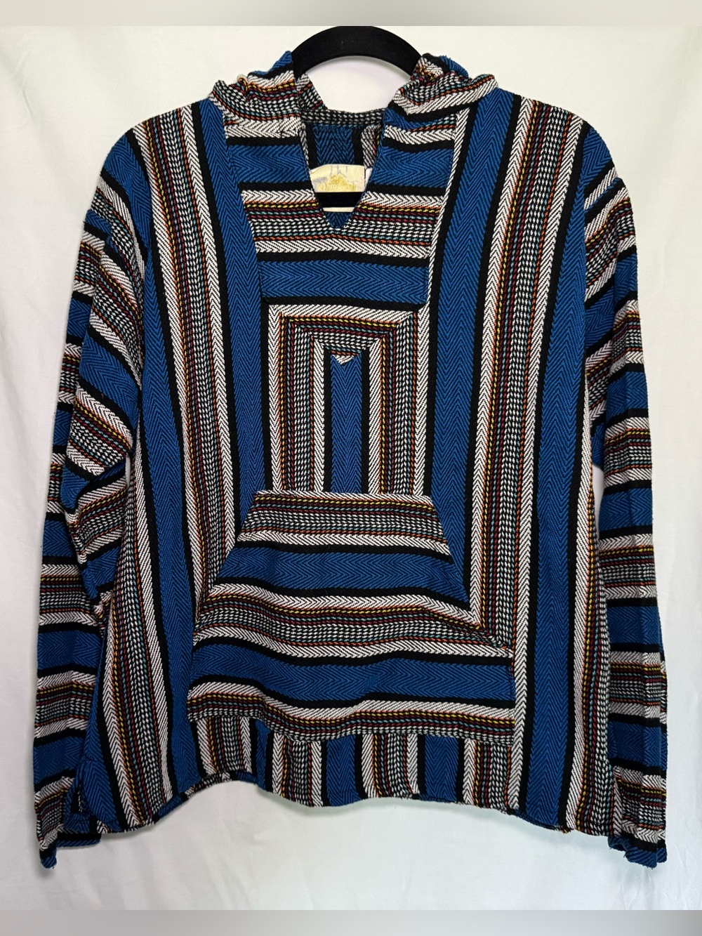 Earth Ragz Veracruz Blue Baja Hoodie Woven Knit Small